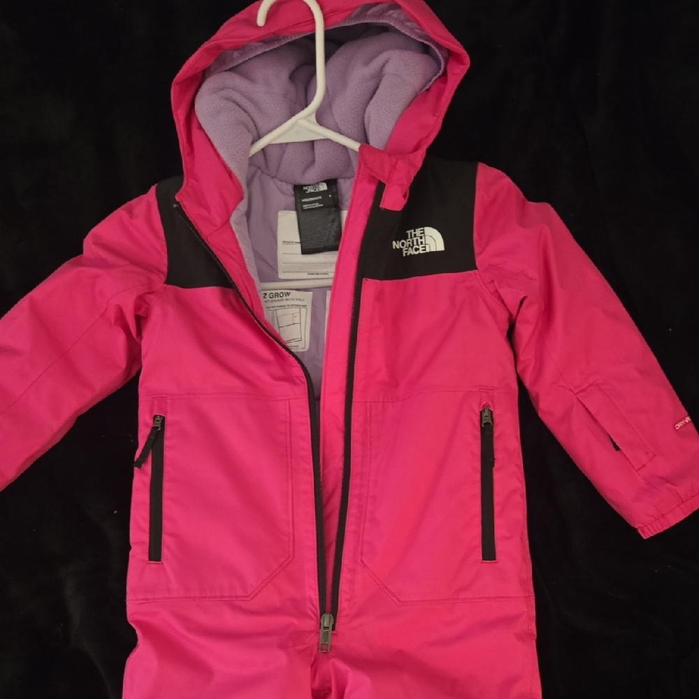 The North Face Fuchsia Snowsuit with Black Details